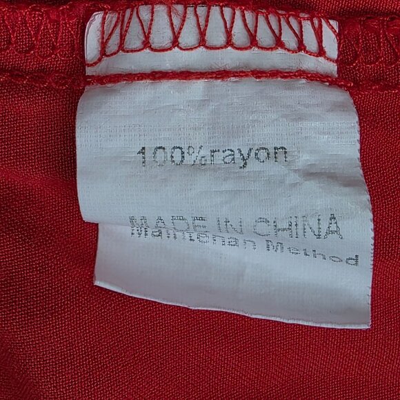 Womens Arabess Red Sleeveless Smocked Bodice Tiered Tank Dress 100% Rayon Size L - Picture 6 of 10